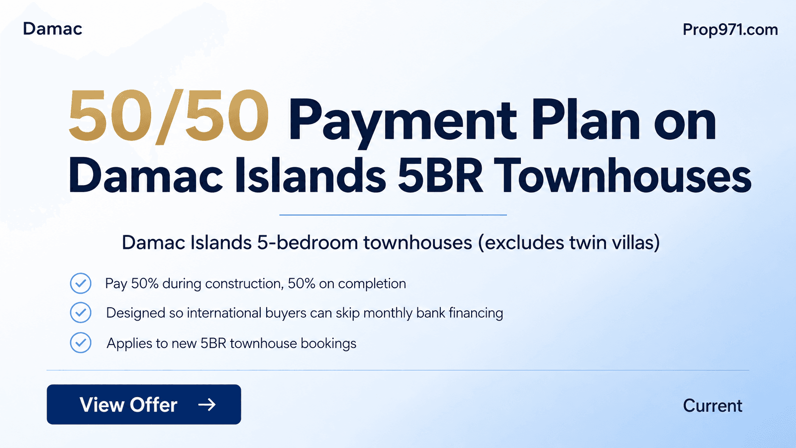 DAMAC - 50/50 Payment Plan on Damac Islands 5BR Townhouses
