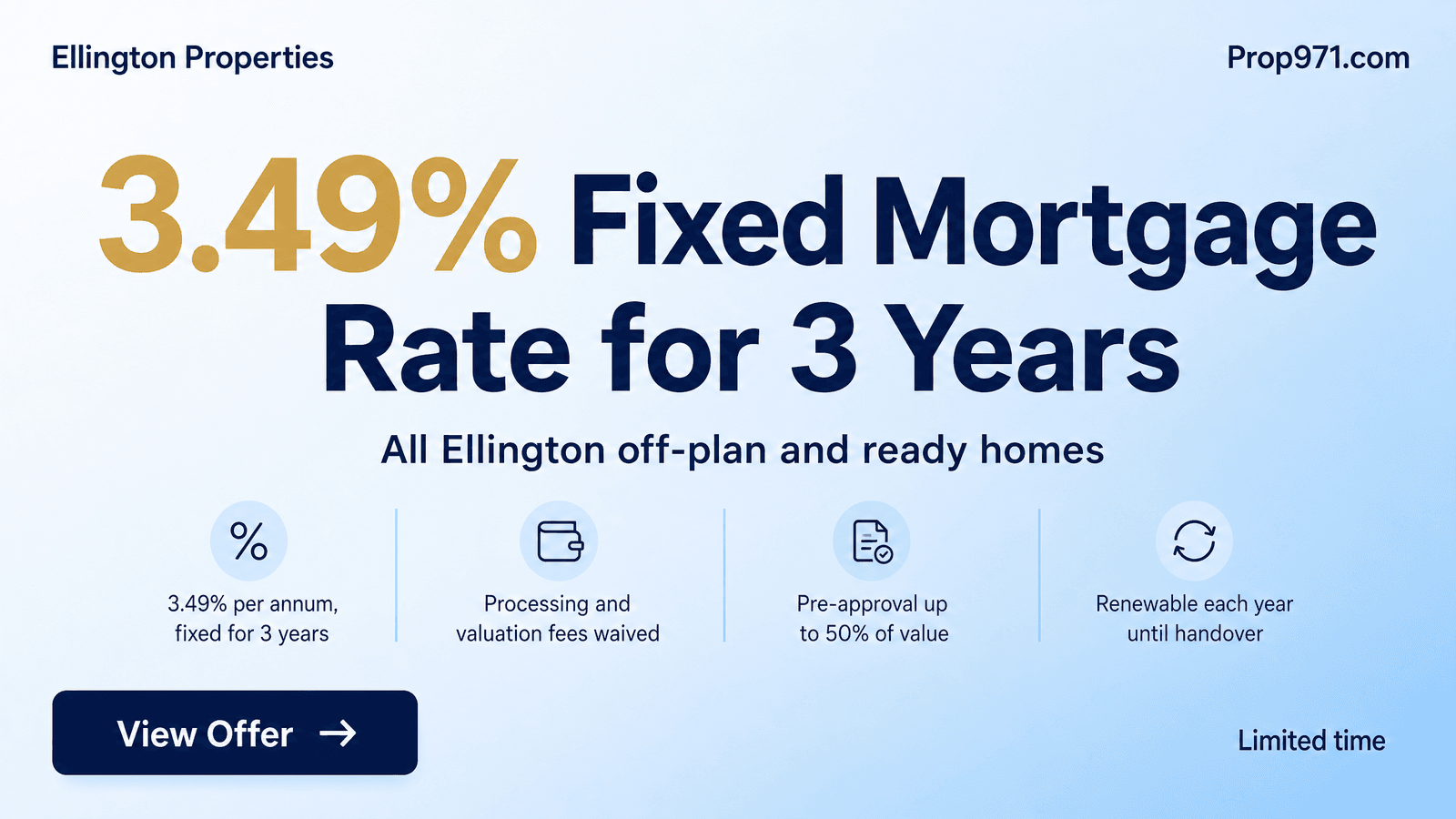 Ellington Properties - 3.49% Fixed Mortgage Rate for 3 Years