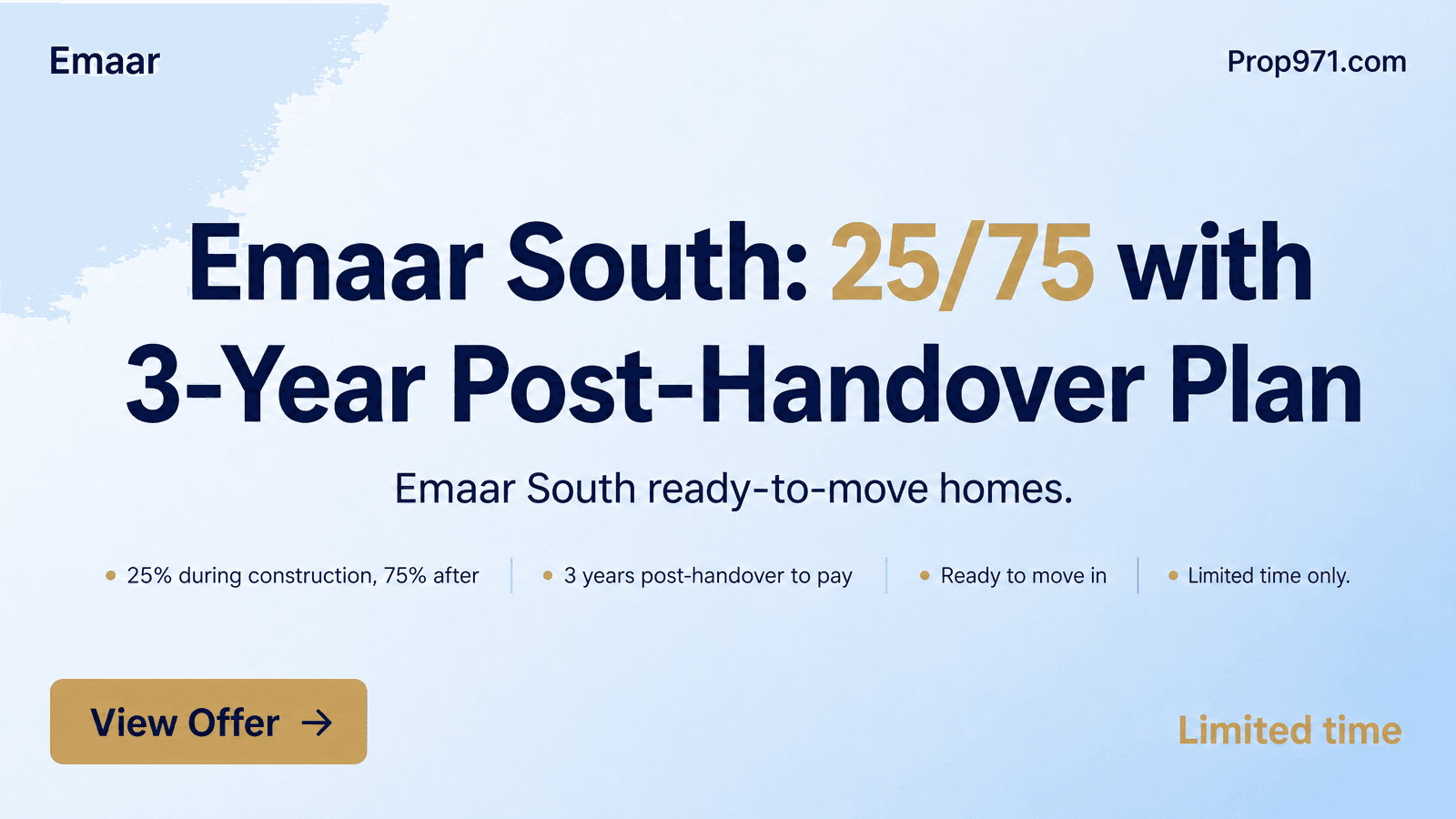 Emaar - Emaar South: 25/75 with 3-Year Post-Handover Plan