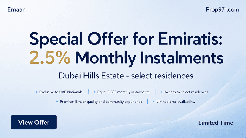 Emaar - Special Offer for Emiratis: 2.5% Monthly Instalments