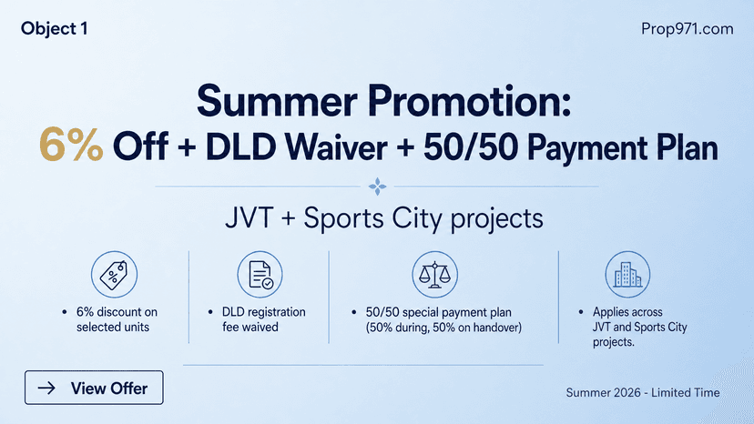 Object 1 - Summer Promotion: 6% Off + DLD Waiver + 50/50 Payment Plan