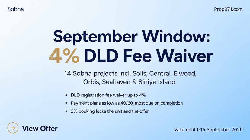 Sobha - September Window: 4% DLD Fee Waiver