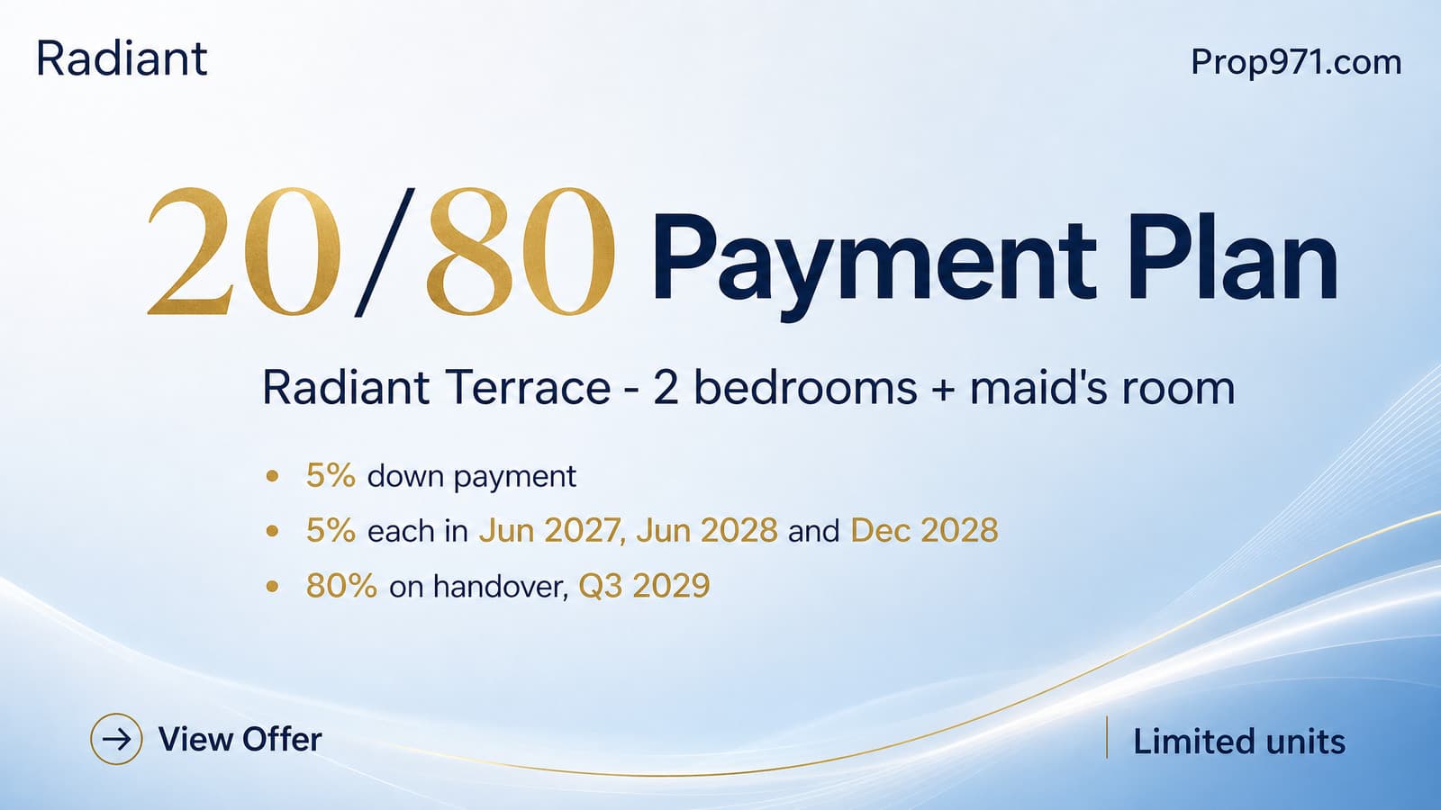 Radiant - Radiant Terrace: 20/80 Payment Plan