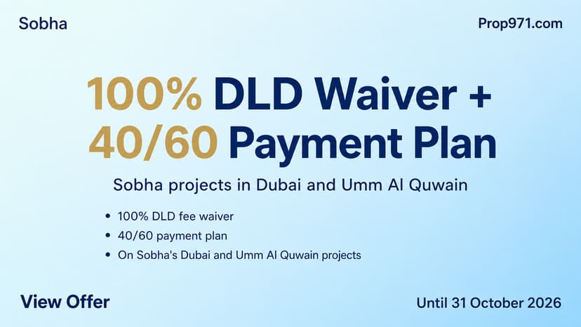 Sobha - 100% DLD Waiver + 40/60 Payment Plan, Until 31 Oct