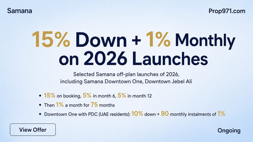 Samana - 15% Down + 1% Monthly on 2026 Launches